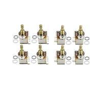FLEOR 8 pezzi A500K + B500K Push Bounce Interruttori Potenziometro Breve Albero di rame Split per Chitarra Elettrica Basso/Regolatore di volume (Set 4A4B)