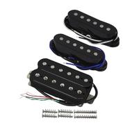 FLEOR Alnico 5 HSS Single-Coil+Humbucker Pickup Neck+Middle+Bridge Pickup (14-15K) Set, Nero