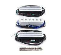 FLEOR Alnico 5 N+M+B Pickups Set RSR Single Coil Pickup e Hot Dual Rail Humbucker Guitar Pickup Set, Bianco