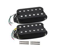 FLEOR Alnico - Set di 2 pickup Humbucker HBA2 per chitarra elettrica, manico e ponte, nero