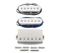 FLEOR Alnico - Set di 5 pickup a bobina singola piatta e humbucker ad alto guadagno, colore: bianco HSS N+M+B, per chitarra ST Style