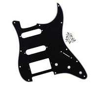 FLEOR Battipenna in acciaio super rapido a 11 fori per chitarra ST, battipenna con viti, 3 strati, nero