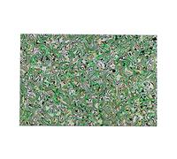 FLEOR Battipenna materiale bianco Chitarra piatto graffiato foglio rettangolare 11x17'' personalizzati per ST TL Basso elettrico Guardia chitarra, 4 STi strisce verde/giallo chiaro