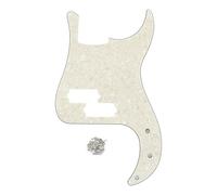 FLEOR Battipenna per basso di precisione standard a 13 fori in stile moderno senza tacca per truss rod per modello di basso P a 4 corde, giallo chiaro perla