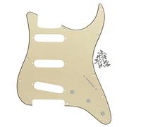 FLEOR Battipenna SSS a 11 fori per chitarra elettrica, prodotto negli Stati Uniti/messicani, standard moderno, stile ST, colore crema a 3 strati