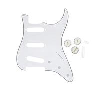 Fleor, battipenna SSS con pomelli/switch 2T1V per chitarra ST, 3ply, white/black/white