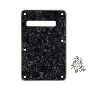 FLEOR Guitar Back Plate ST Style 6 fori Tremolo Cavity Cover per Modern Style ST Parti di ricambio per chitarra elettrica con viti, 4 STi Black Pearl