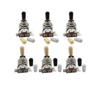 FLEOR Interruttore a 3 vie per chitarra, selettore a levetta per pickup per chitarra in metallo con punta nera e bianca e crema Parte di ricambio per chitarra elettrica stile LP 6PCS