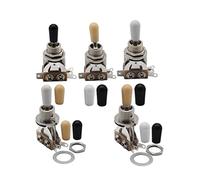 FLEOR Interruttore a 3 vie per chitarra, selettore a levetta per pickup per chitarra in metallo con punta nera e bianca e crema Parte di ricambio per chitarra elettrica stile LP 5PCS