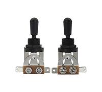 FLEOR Interruttore a 3 vie per chitarra, selettore di pickup per chitarra in metallo con punta nera Parte di ricambio per chitarra elettrica stile LP 2PCS