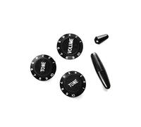 FLEOR Manopole di controllo ST per chitarra 2T1V con punta dell'interruttore a 5 vie e cappuccio della barra del tremolo per parti di chitarra elettrica, nero