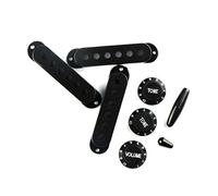 FLEOR Manopole di controllo volume tono in plastica nera 52/52/52 mm Single Coil Pickup Cover 2T1V Set di punte