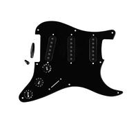 FLEOR Piastra antigraffio 8 fori SSS Pickguard 50mm 52mm (2 pezzi) Copri pickup 2T1V Manopole di controllo Punte per interruttori per parti di chitarra ST, nero/bianco/nero