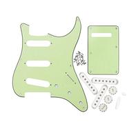Fleor, piastre di protezione per battipenna di chitarra elettrica, 8 fori, stile SSS, piastra posteriore in set da 52 mm, protezioni di sostituzione per manopole di chitarra, 3 ply, mint green