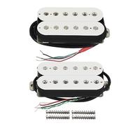 FLEOR Pickup per chitarra Alnico 5 ad alto rendimento Pickup Humbucker a doppia bobina Set collo e ponte bianco