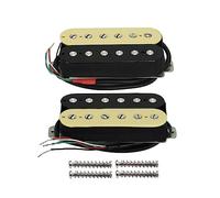 FLEOR Pickup per chitarra Alnico 5 ad alto rendimento Pickup Humbucker a doppia bobina Set collo e ponte (crema + nero)