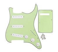 FLEOR Set completo di ST Guitar SSS battipenna posteriore con 3 pz 52 mm pickup Covers 2T1V Manopole di controllo Selettore Tip Braccio Bar Cap, Verde menta