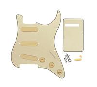 FLEOR Set completo di ST Guitar SSS Pickguard Backplate Chiuso Pickup Covers 2T1V Manopole di Controllo Selettore Punta Braccio Bar Cap 3Ply Crema
