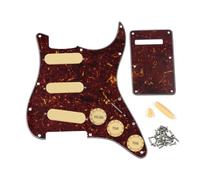 FLEOR Set completo di ST Guitar SSS Pickguard Backplate Chiuso Pickup Covers 2T1V Manopole di Controllo Selettore Punta Braccio Bar Cap, Rosso Tartaruga