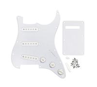FLEOR Set completo di ST Guitar SSS Pickguard posteriore con 3 pz 52 mm Pickup Covers 2T1V Manopole di controllo Selettore Tip Braccio Bar Cap, 1Ply Bianco