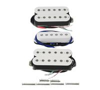 FLEOR Set di 3 pickup HSH per chitarra elettrica, collo + centro + ponticello in ceramica per chitarra elettrica, bianco