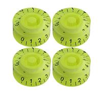 FLEOR Set di 4 manopole per chitarra a cilindro, con lettere bianche, per LP e SG, verde fluorescente