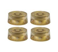 FLEOR Set di 4 manopole per chitarra con cappello bianco lettera per LP e SG, oro