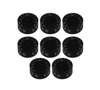 FLEOR Set di 8 manopole per chitarra per Gibson LP e SG, nero con lettera bianca