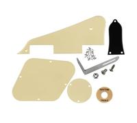 FLEOR Set di battipenna LP/piastra di controllo/copertura interruttore selettore/anello interruttore a levetta/copertura truss rover/staffa cromata/viti di montaggio per chitarra LP standard, crema 1