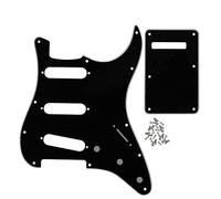 FLEOR Set di Battipenna per Chitarra Elettrica Stile SSS con Viti di Montaggio per Piastra Posteriore per Chitarra ST USA/MEX, Nero 3 Strati