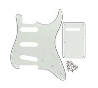 FLEOR Set di battipenna per chitarra elettrica stile SSS con viti di montaggio su piastra posteriore per parte chitarra USA/MEX ST, 3 STi bianco avorio