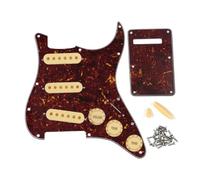 Fleor, set di battipenna per chitarra ST, stile SSS, piastra posteriore, 52 mm, 3 pezzi, manopola di controllo 2T1V, punta per interruttore, punta a barra, guscio rosso tartaruga