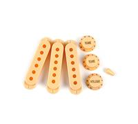 FLEOR Set di cover per pickup single coil 50/52/52 mm con 2 manopole di controllo del volume 1 tono e punta dell'interruttore a levetta a 5 vie, crema