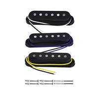 Fleor set Single Coil chitarra collo/medio/ponte pickup magnete Alnico V Flat Pole 50 mm/50 mm/52 MM, colore nero, Inc. Viti e molle Neck/Middle/Bridge Black