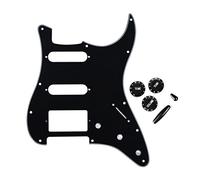 FLEOR SSH Style ST battipenna per chitarra con 2T1V tono controllo del volume manopole interruttore a levetta punte per chitarra elettrica nero