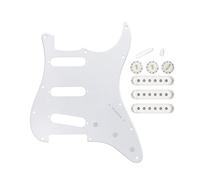 FLEOR SSS battipenna con 52 mm (3 pezzi) copri pickup /2T1V manopola di controllo/punte per ST sostituzione chitarra, bianco