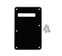FLEOR Stripe Backplate Guitar Tremolo Cavity Cover con viti di montaggio per American Modern Standard ST Parti di chitarra elettrica, 3 STi Nero/Bianco/Nero