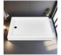 FLEPYHB Base da Bagno Antiscivolo, Piatto Doccia in Acrilico Bianco con Scarico e Coperchio di Scarico Rimovibile in Acciaio Inossidabile, Kit Piatto Doccia in Superficie Solida per Bagno