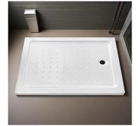 FLEPYHB Kit Piatto Doccia Antiscivolo, Robusta Base Bagno in Acrilico Bianco con Scarico, Piatto Doccia Moderno A Prova di Perdite per Il Montaggio del Bagno