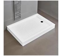 FLEPYHB Piatto Doccia in Acrilico Bianco, Piatto Ricevente Doccia Antiscivolo con Scarico e Coperchio Rimovibile in Acciaio Inossidabile, Kit Piatto Doccia in Superficie Solida per Bagno