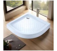 FLEPYHB Piatto Doccia, Kit Piatto Doccia in Acrilico Antiscivolo in Bianco con Scarico e Coperchio Rimovibile in Acciaio Inox, Piatto Doccia Rinforzato per Il Montaggio del Bagno