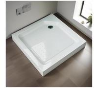 FLEPYHB Piatto Doccia Quadrato con Scarico, Kit Doccia in Acrilico con Coperchio Rimovibile in Acciaio Inossidabile, Piatto Doccia Bianco per Montaggio Bagno