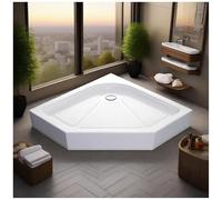 FLEPYHB Piatto Ricevente Doccia con Scarico, Kit Piatto Doccia in Acrilico Bianco con Superficie Strutturata Antiscivolo, Piatto Doccia Moderno Solido A Tenuta Stagna per Bagno