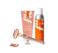 Fler Smooth Skin Set - Rasoio Donna con Supporto e 2 Lamette di Ricambio, Rasoi Unisex, Set con Mousse per la Depilazione e Crema Corpo Lenitiva, Lametta con Aloe Vera (Rosa Blush, Crema 200ml)