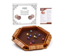 Flero Shut The Box - 6 giocatori - Gioco di dadi - Gioco di strategia e matematica - Gioco da tavolo, giocattolo educativo, gioco didattico per bambini e adulti (marrone) - 12 dadi