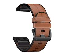 Fleshy Leaf Cinturino da 22 mm compatibile con Garmin Fenix 7/6/6 Pro, Fenix 5/5 Plus, Approach S60 S62, Forerunner 935 945, cinturino in morbida pelle ibrida in silicone resistente al sudore, 22mm