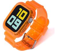 Fleshy Leaf Compatibile con cinturini Apple Watch serie SE 7 6 5 4 3 2 1, cinturino in silicone morbido trasparente con custodie protettive per Apple Watch Series 42/44/45 mm 38/40/41 mm, 42/44/45 mm