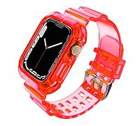 Fleshy Leaf Compatibile con cinturini Apple Watch serie SE 7 6 5 4 3 2 1, cinturino in silicone morbido trasparente con custodie protettive per Apple Watch Series 42/44/45 mm 38/40/41 mm, 42/44/45 mm