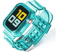 Fleshy Leaf - Compatibile con i cinturini per Apple Watch Serie SE 7 6 5 4 3 2 1, cinturino in silicone morbido e trasparente con custodie protettive a paraurti per Apple Watch Serie 42/44/45 mm 38/40