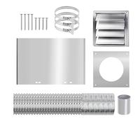 Flessibile 10,2 cm Dryer Vent Wall Condotto Kit Essiccatori Connettori Piastra a parete con Tubo per la circolazione dell'aria Louver Griglia Aria Coperture di ventilazione